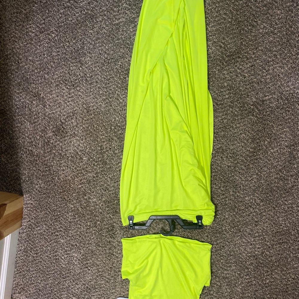 Neon Yellow Maxi Skirt with top